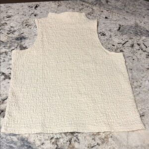 LOFT Ivory Textured Sleeveless Top